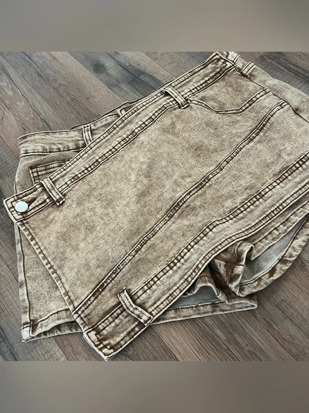 Denim Wrap Shorts